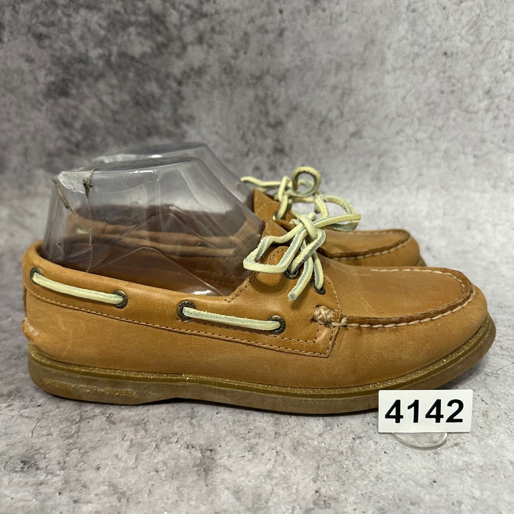 Sperry Boat Shoes‎ Women 6.5 Tan STS97343 Leather Slim Loafers Preppy